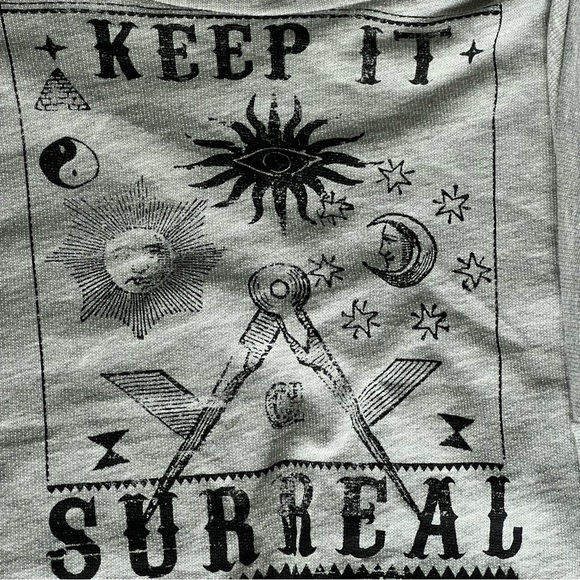 Whimsical sun and moon  long sleeves crop sweatshirt top - Picture 5 of 6